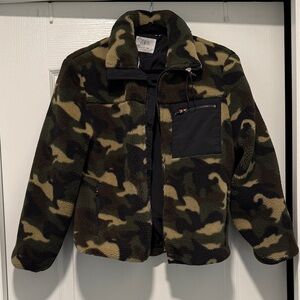 Zara Boys Camouflage Fleece Jacket with Black Pocket 11-12